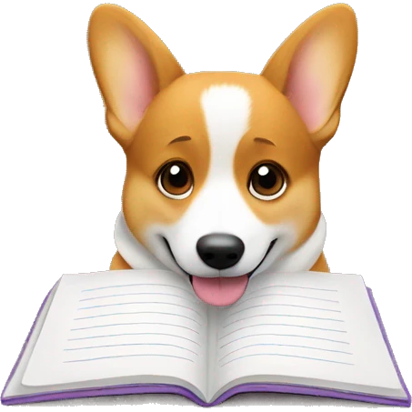 Corgi writing a script  emoji