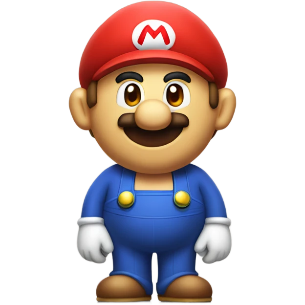 Man wearing a giant Mario costume head  emoji
