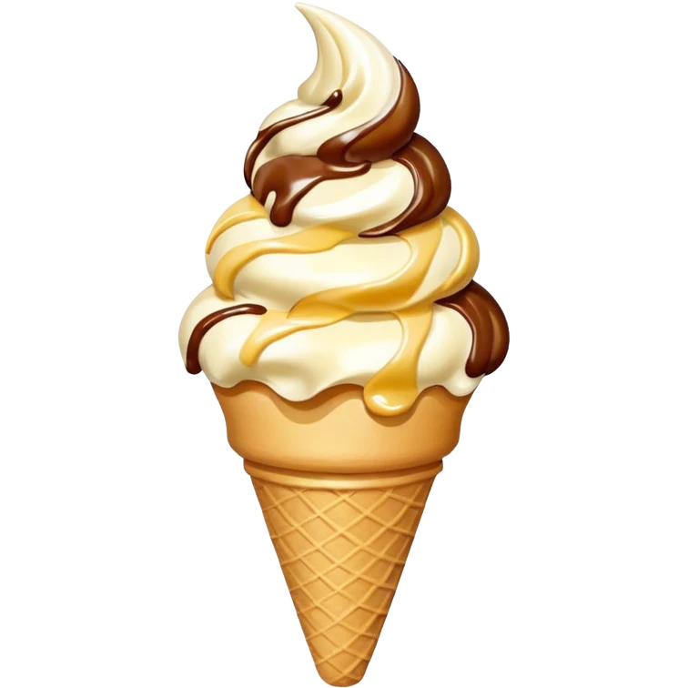 vanilla ice cream cone with aroma emoji