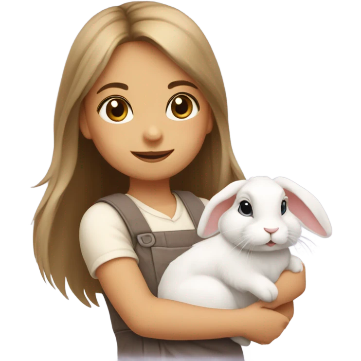 Rabbit with girl emoji