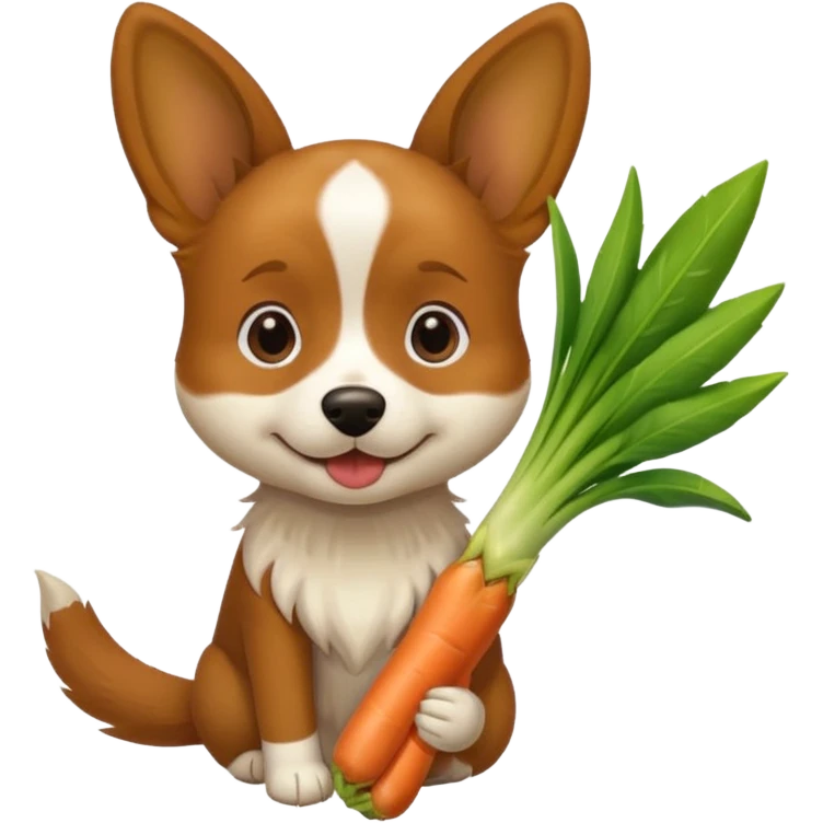 Dog with leek emoji