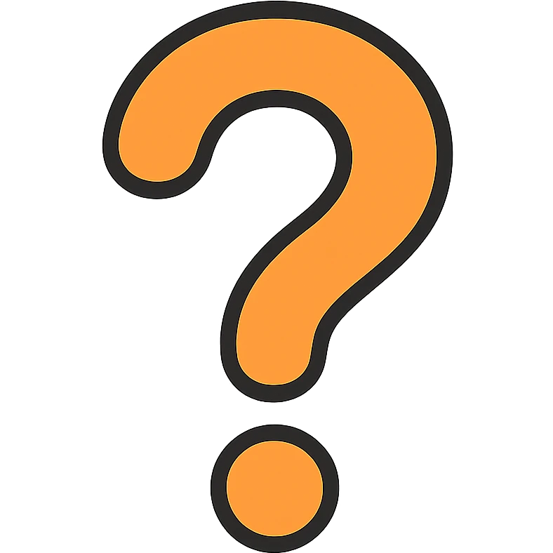 question mark icon, rounded edges, friendly, approachable emoji