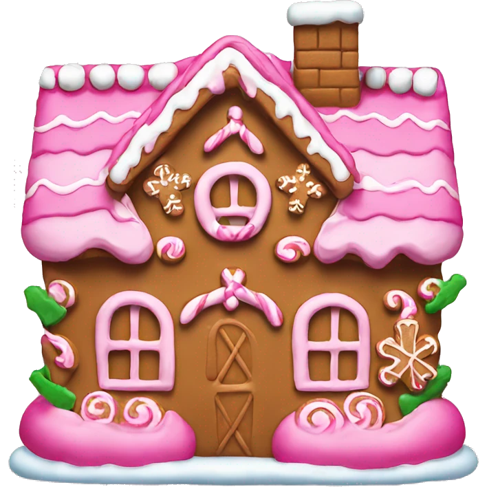 Gingerbread house pink  emoji