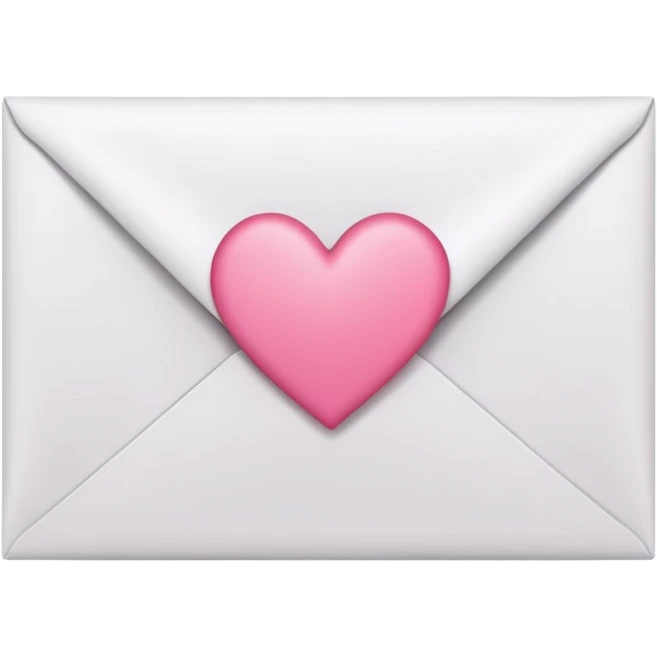 A close-up photograph of a simple white paper envelope sealed with a small, pink heart, natural lighting emoji