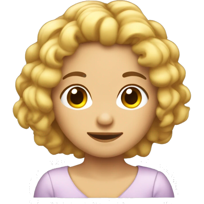 Menina branca de cabelos cacheados com luzes dormindo emoji