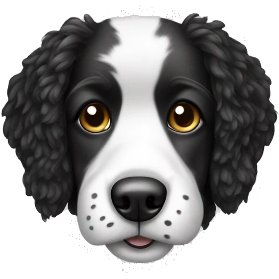 Black and white doodle dog  emoji