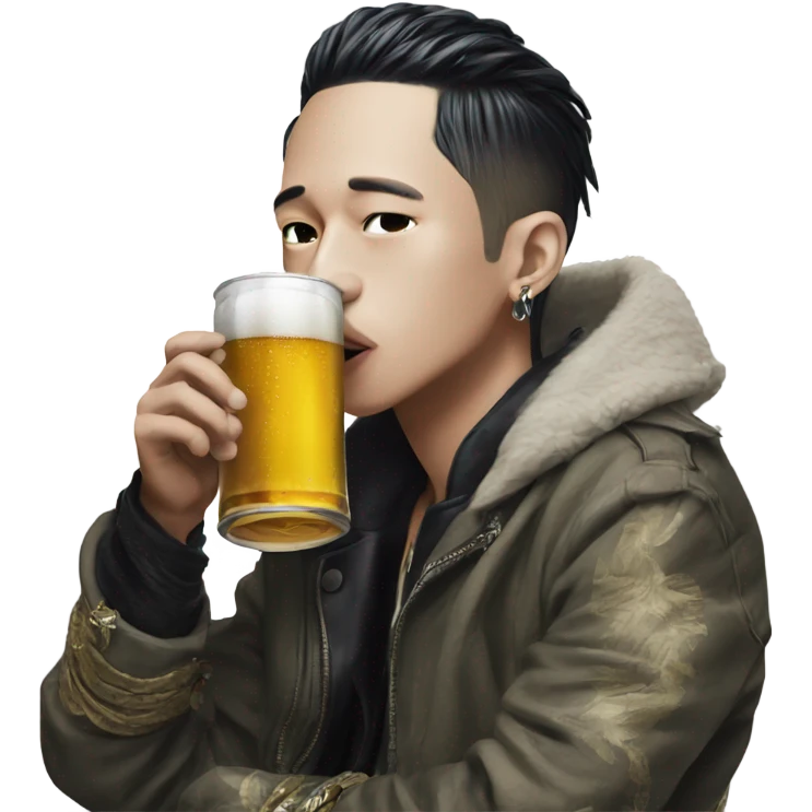 Gdragon drinking beer emoji