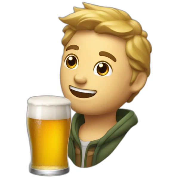 chat qui boit une bière emoji