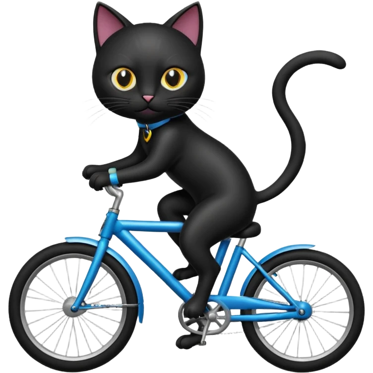 Black cat riding a bike emoji