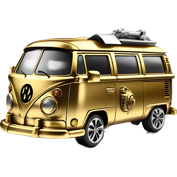 Hot wheels 1971 C-3po Volkswagen caravan with rear spoiler tarnished emoji