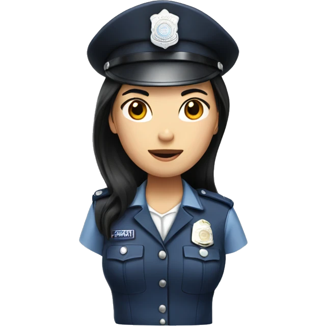 Asian Policewoman with long black hair  emoji