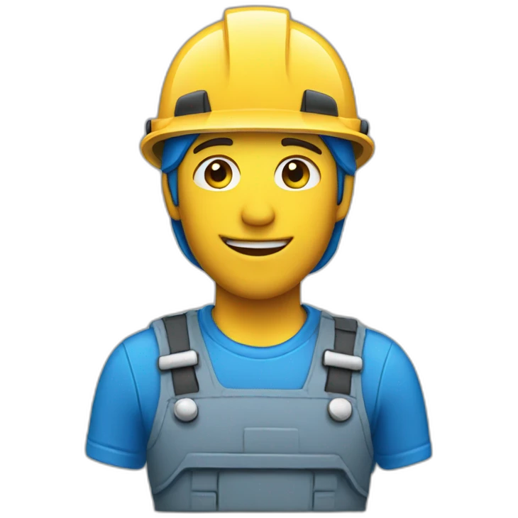 blue helmet worker emoji