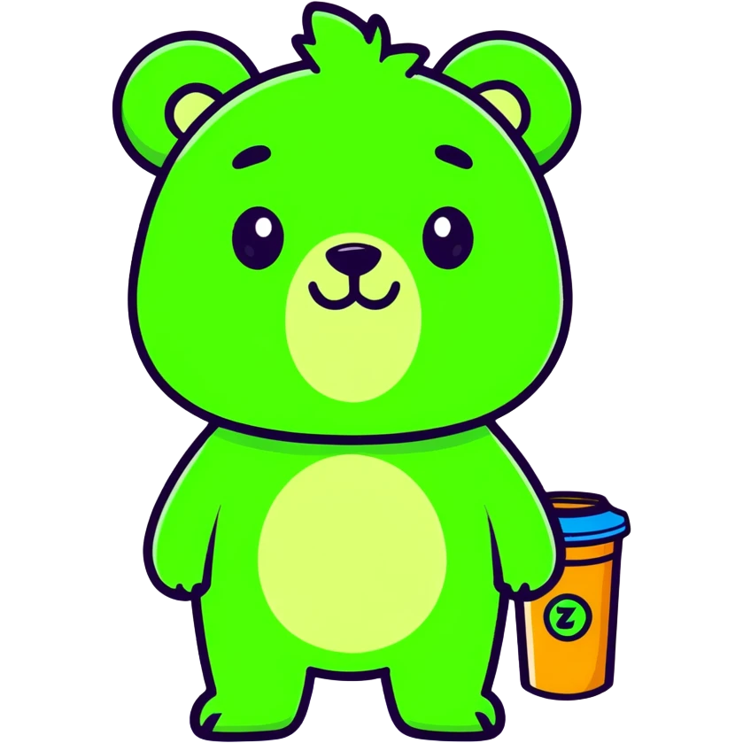 Neon Green rootbear can emoji