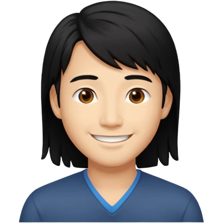 James iha long black hair Asian emoji