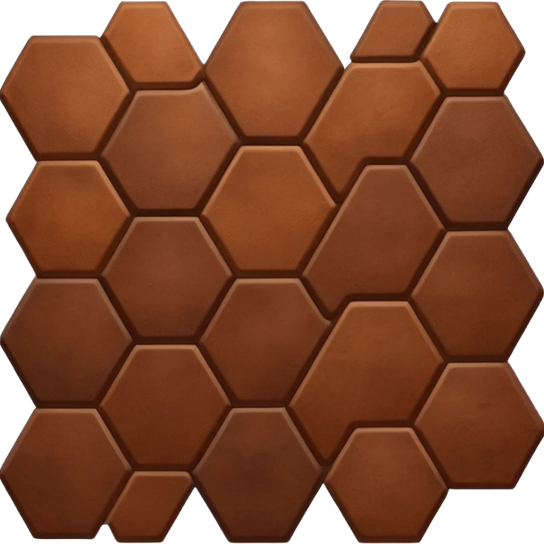 brown cowhide hexagon with leather texture, simple and recognizable emoji