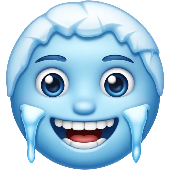 frozen emoji blue teeth showing emoji