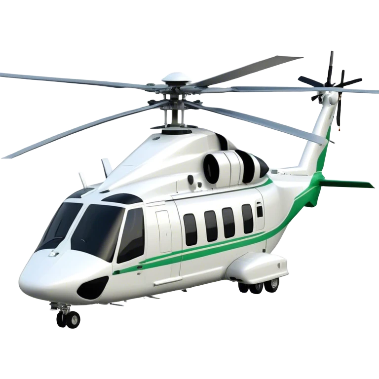 AgustaWestland AW139 - Leonardo (Model Year: 2022) (Iconic colour: White with green accents) emoji