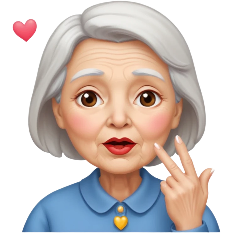 old woman blowing a kiss emoji