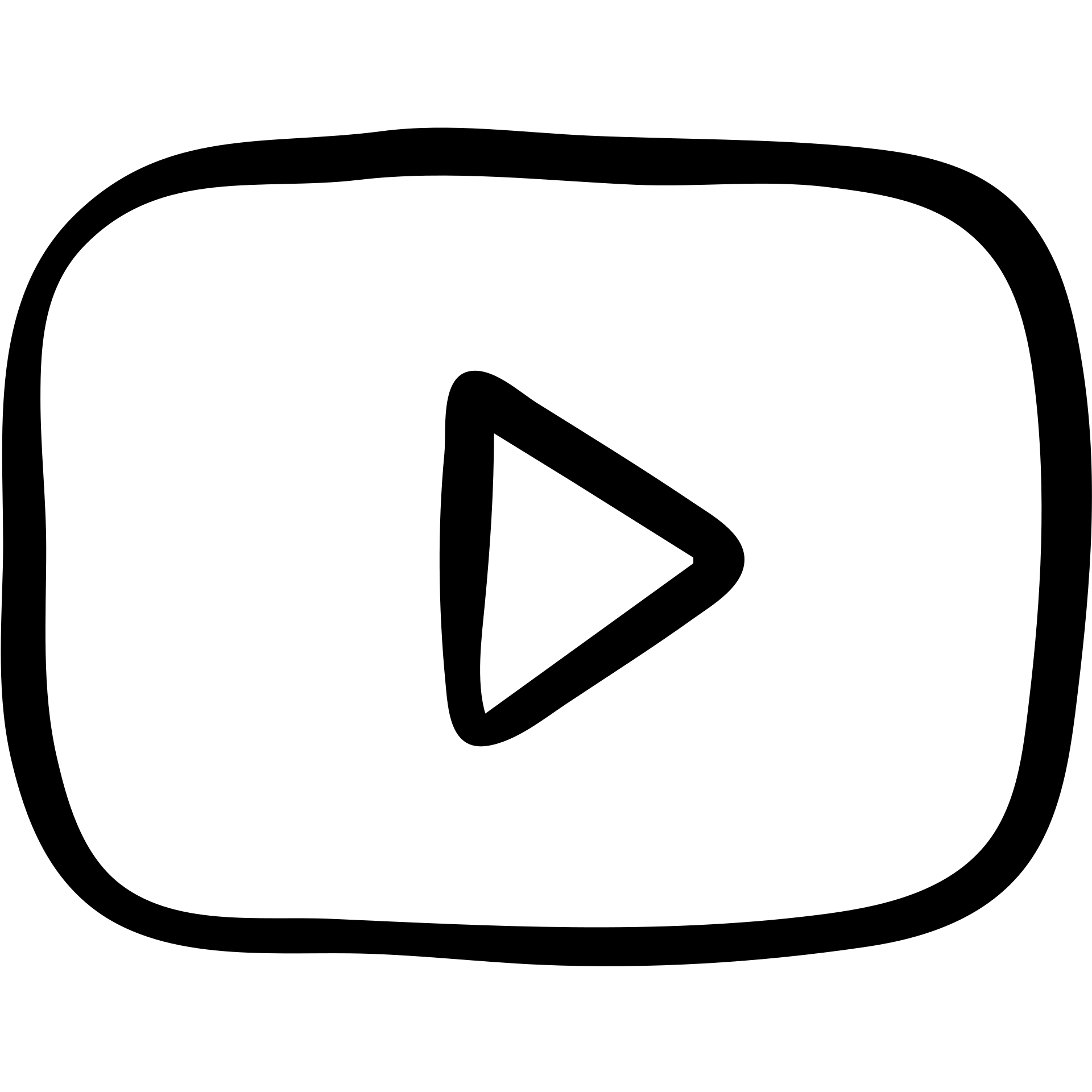 YouTube logo, rectangle with rounded corners and play button in the center emoji