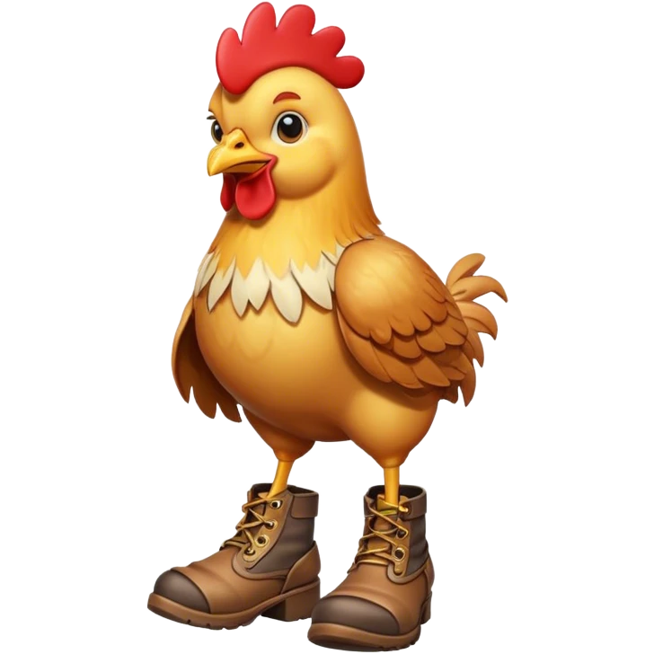 Chicken wearing boots emoji