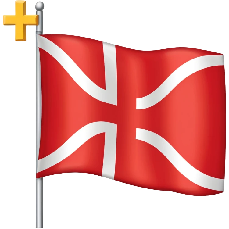 Make a flag emoji with the danish flag but with a yellow cross instead of white emoji