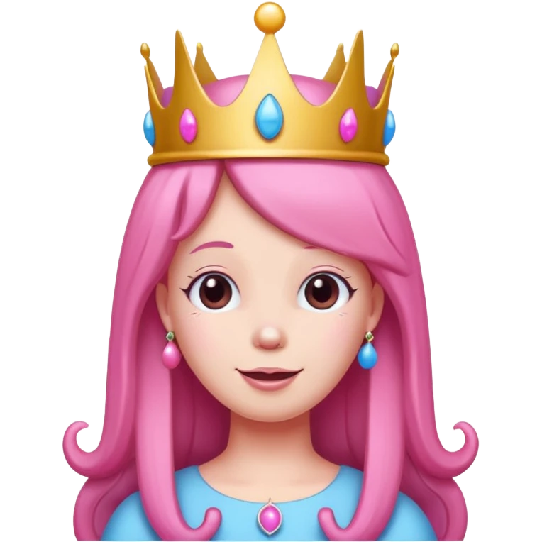 happy earringed princess bubblegum with candy crown emoji