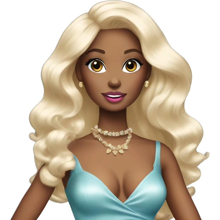 glamorous black barbie  emoji
