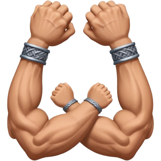 two arms holding each others forearms viking clasp style emoji