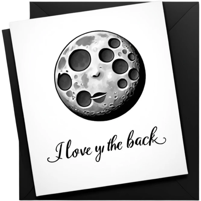 "I love you to the moon and back" exact words on a card?
 emoji