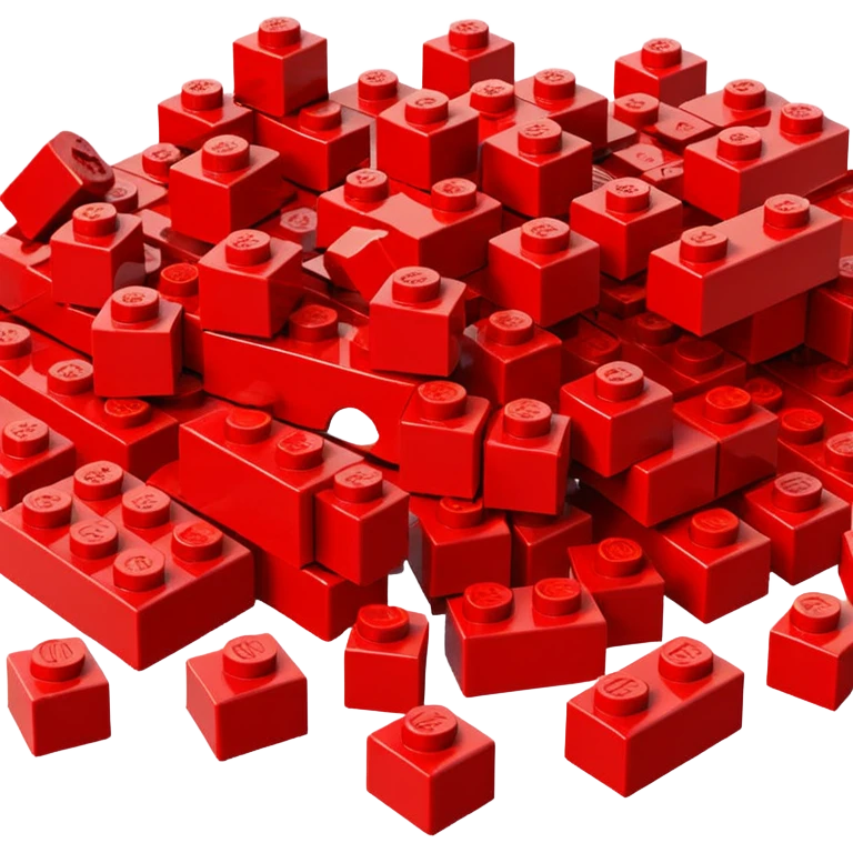 A big LEGO block broken into smaller pieces. emoji