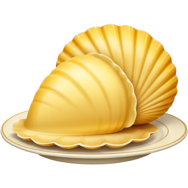 butter in the shape of a shell on a  vintage plate emoji