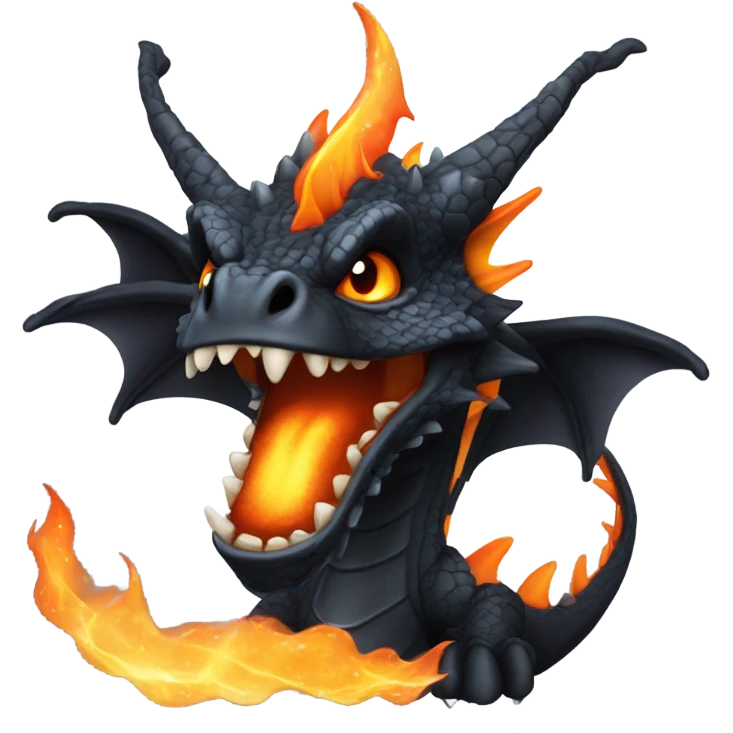 dark dragon breathing fire emoji