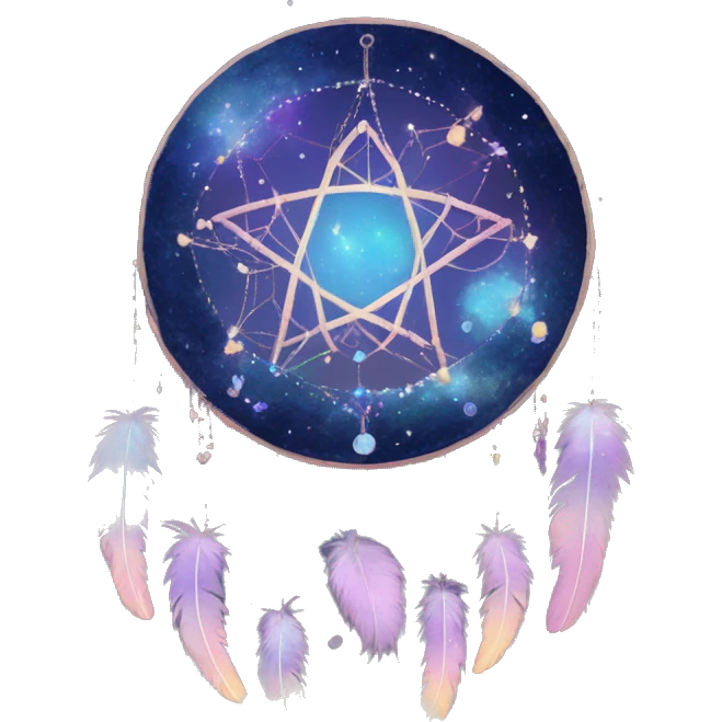 Sparkly moon-and-stars-dreamcatcher emoji