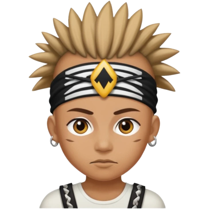 extreme mohawk person face headband emoji