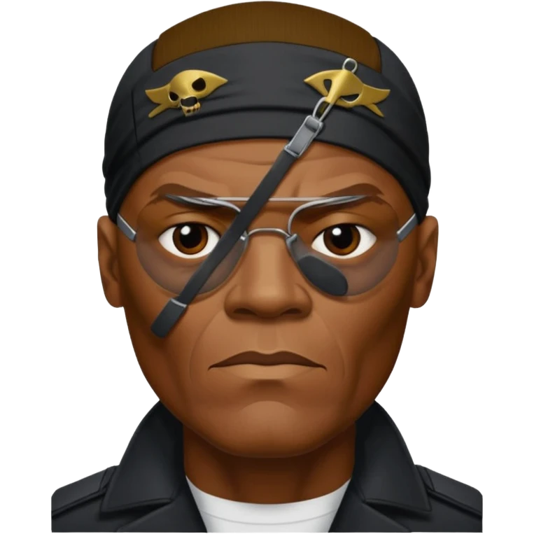 Nick Fury Samuel L. Jackson one eye covered with eye patch emoji