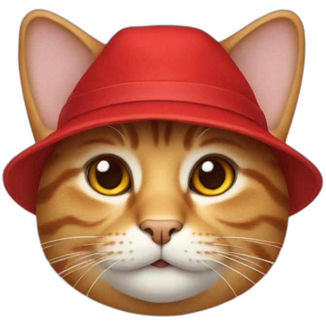 Cat wearing red hat emoji
