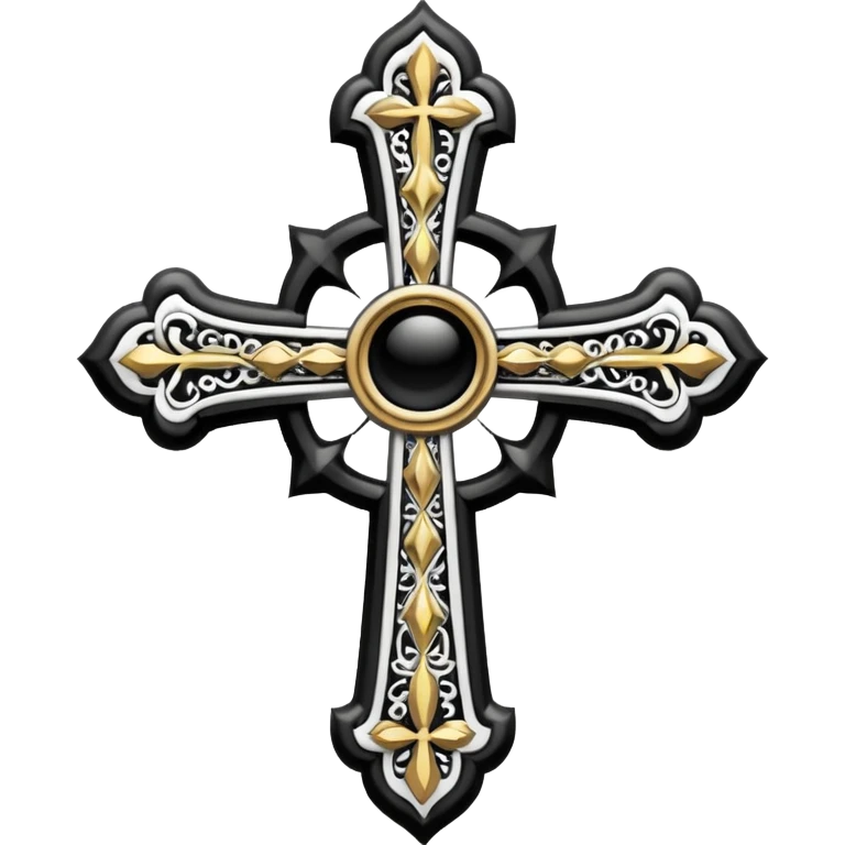 a black and white detailed latin cross emoji