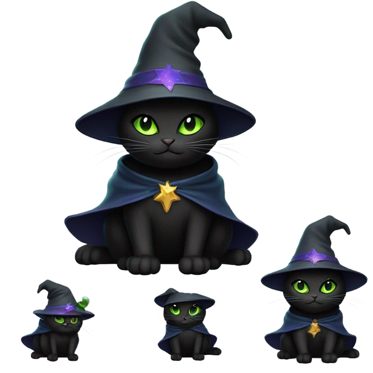 Black cat wizard emoji