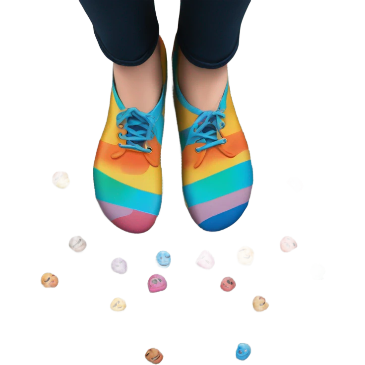 Feet holding a sign emoji