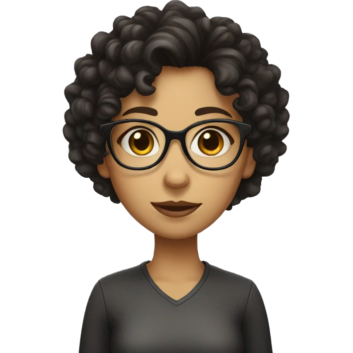 A curly dark-haired girl with glasses and bad glasses. emoji