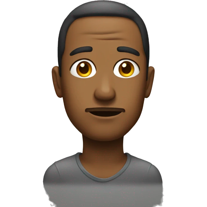 thoughtful portrait of a solo figure as an emoji  emoji
