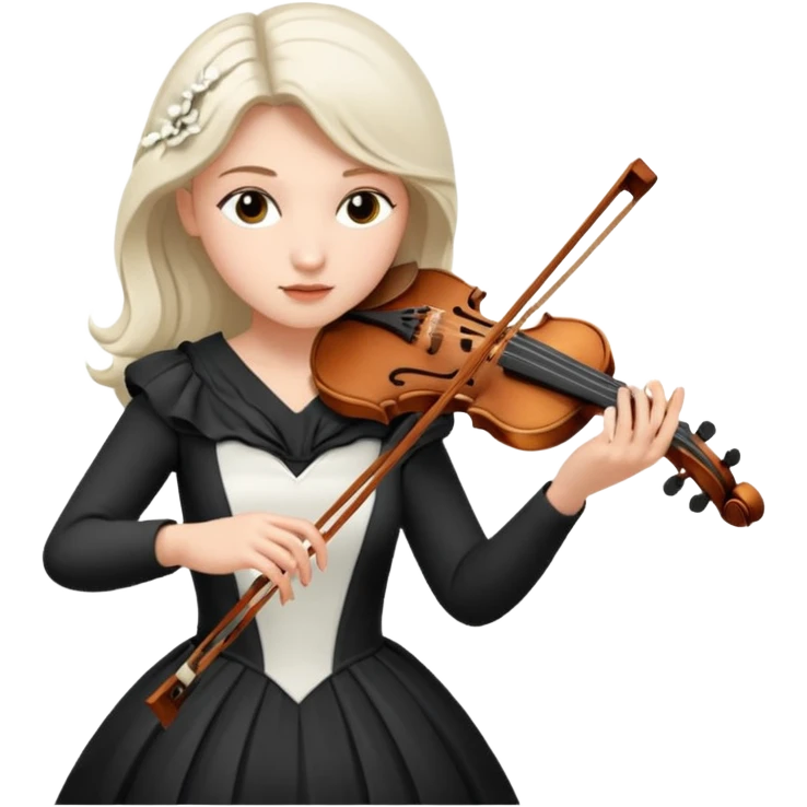 woman playing violin with white dress emoji