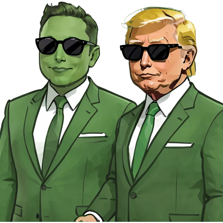 Elon musk and trump holding hands  emoji