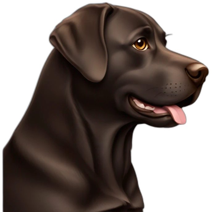dark brown Labrador fat emoji