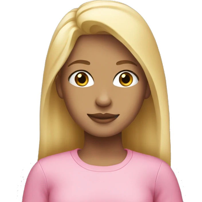 the girl with blonde hair wear pink outfit  emoji