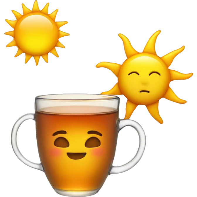 sun with tea emoji