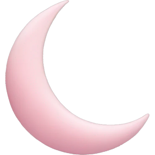Light pink crescent with light pink moon and star  emoji