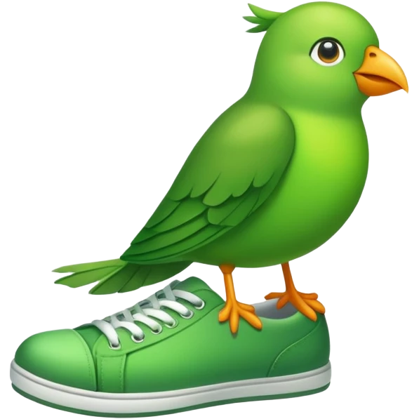 Green Bird with shoes  emoji