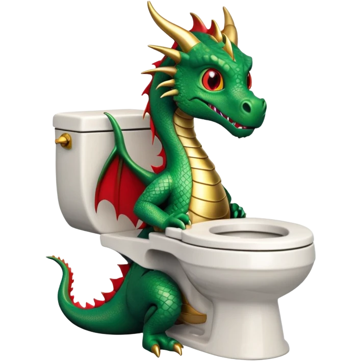 Dragon sitting on a toilet emoji