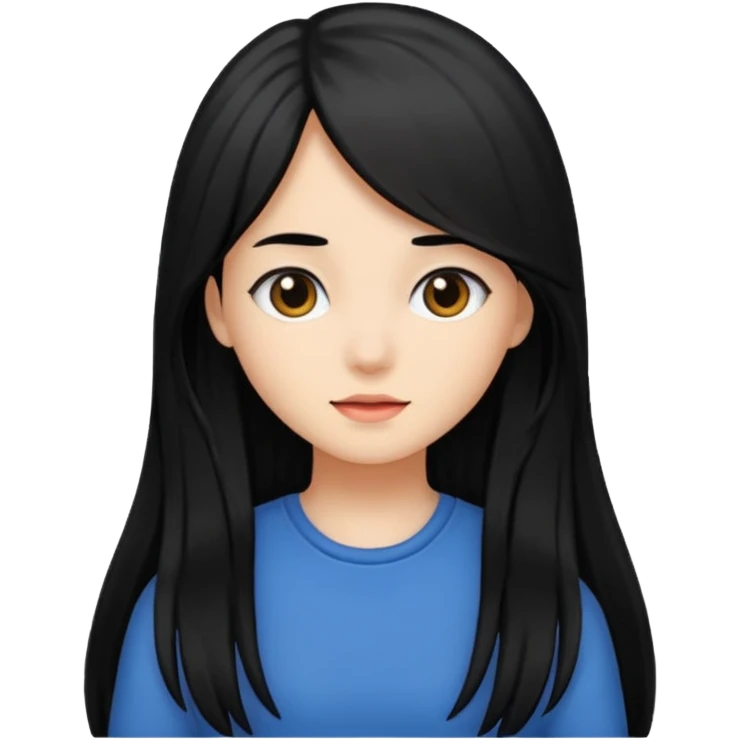 long hair girl but with black hair emoji